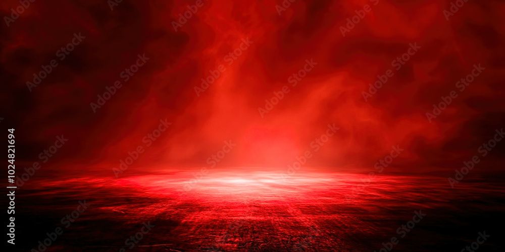 Obraz premium A red background with a red spot in the middle