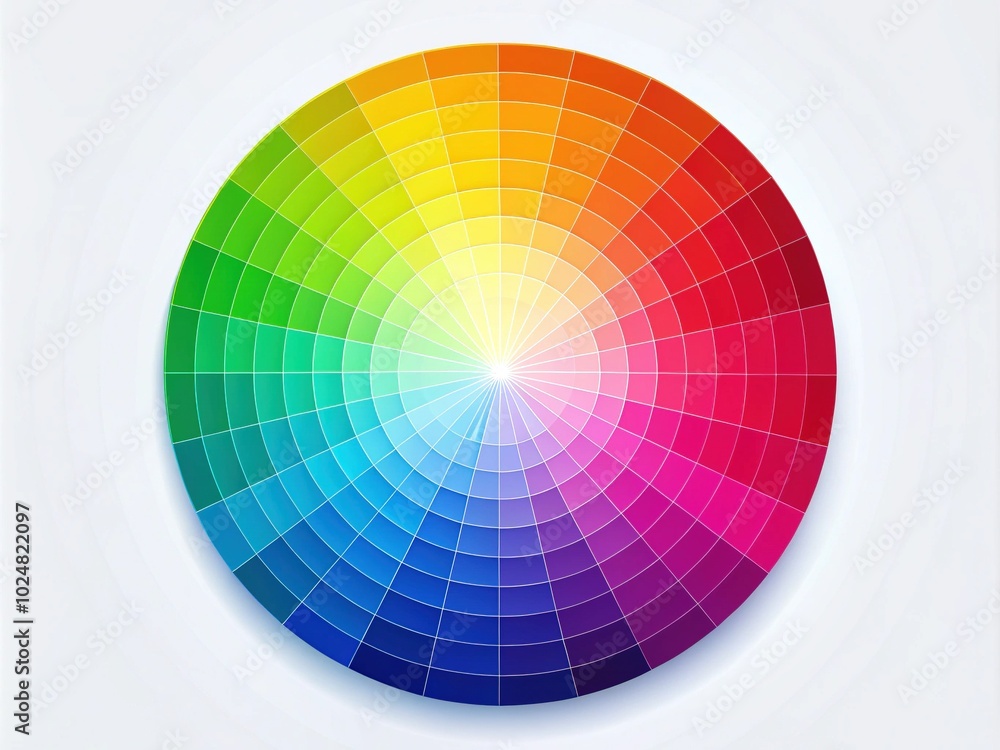 Fototapeta premium Comprehensive RGB and CMYK Color Wheel Guide for Graphic Design and Digital Art
