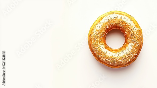 Delectable Donut: A Sweet Delight on a Minimalist Background