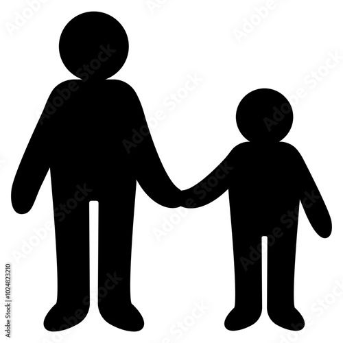 adult and kid holidng hand icon