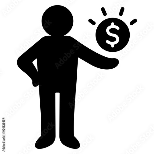 businessman with dollar symbol