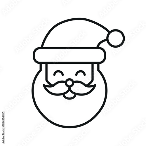 santa claus line icon illustration