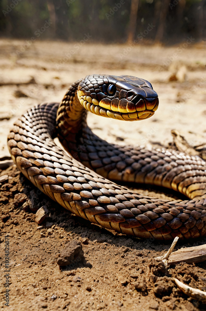 Obraz premium snake in the sand