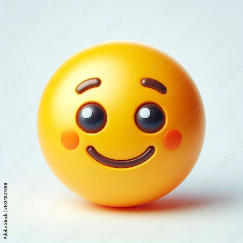 Yellow smile face emoji cartoon character. white backgrounds Yellow smile face emoji cartoon character. white backgrounds