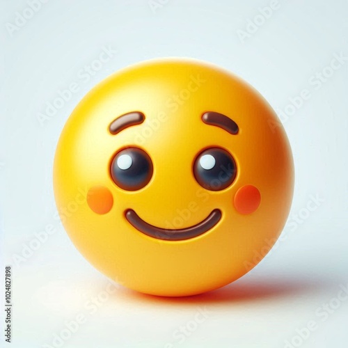 Yellow smile face emoji cartoon character. white backgrounds