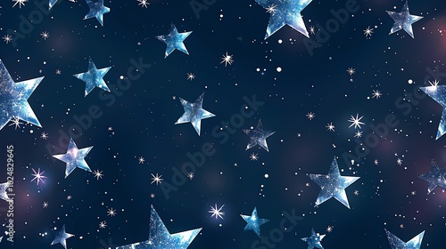 Wallpaper Mural A starry night sky with silver stars on a navy blue background. Torontodigital.ca