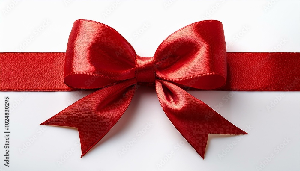 Fototapeta premium red gift bow on white