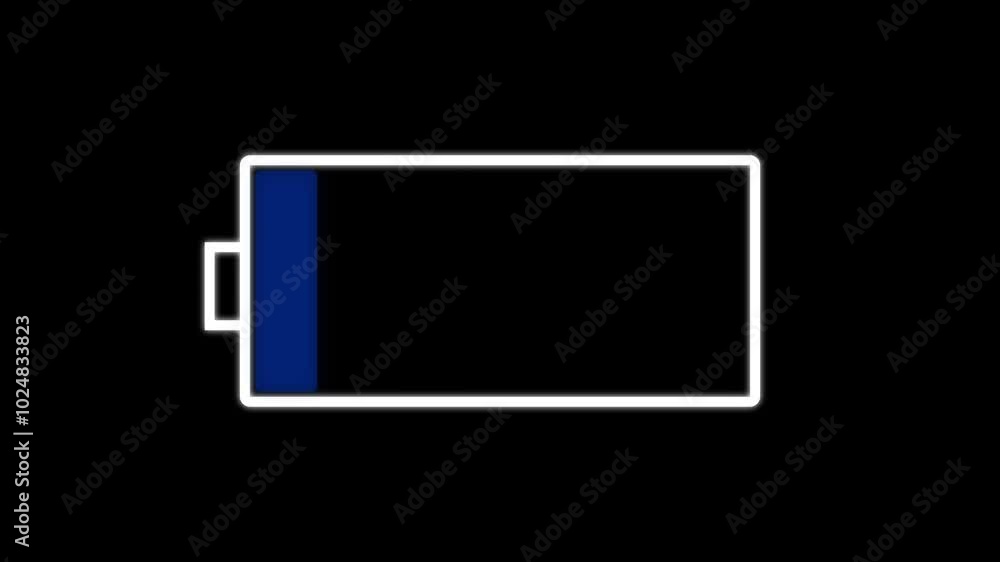 Battery loading icon animation 0-100% isolated in Battery charging animation, lift side blue color icon Battery animated. Fast battery charging icon animation power full battery. Battery loading icon animation 0-100% isolated in Battery charging animation, lift side blue color icon Battery animated. Fast battery charging icon animation power full battery.