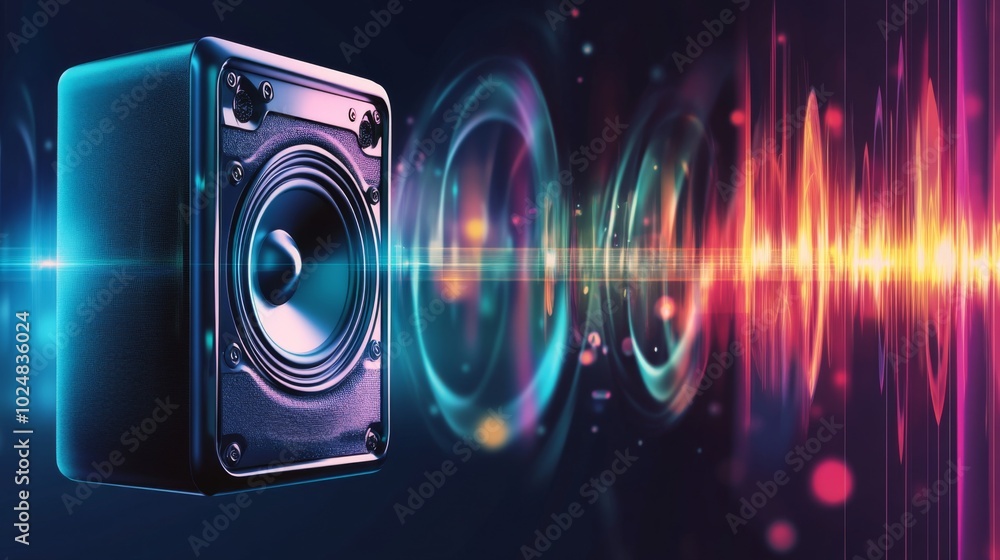 Vibrant Sound Waves and Speaker Visualization Vibrant Sound Waves and Speaker Visualization