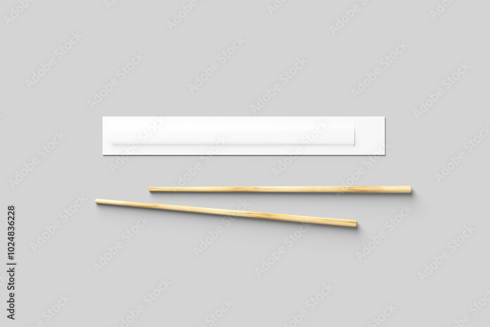 Chopsticks Mockup on Grey Background Chopsticks Mockup on Grey Background