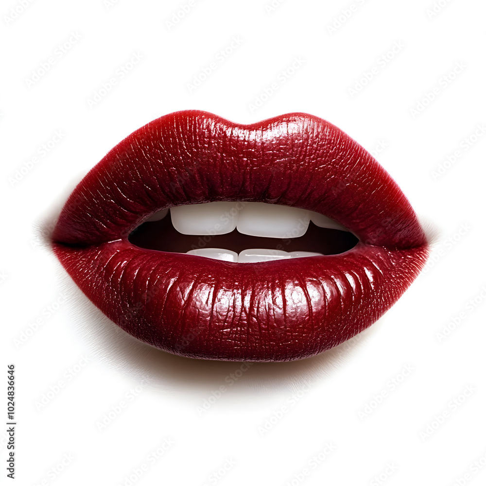 Dark red lips isolated on white background Dark red lips isolated on white background