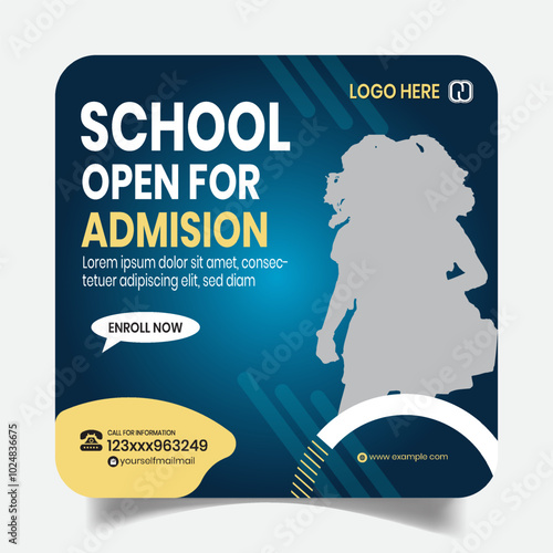 Modern Admission Social Media Post Design Layout