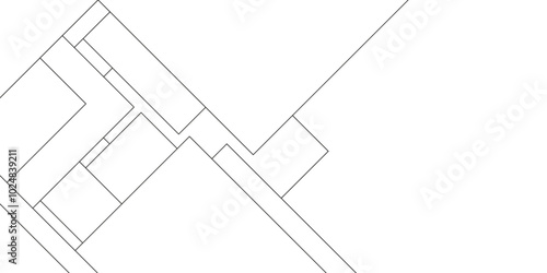 Geometric pattern of civil engineering design background, Design random lines black on white background with geometric pattern, Pattern of Simple geometric design vector background.