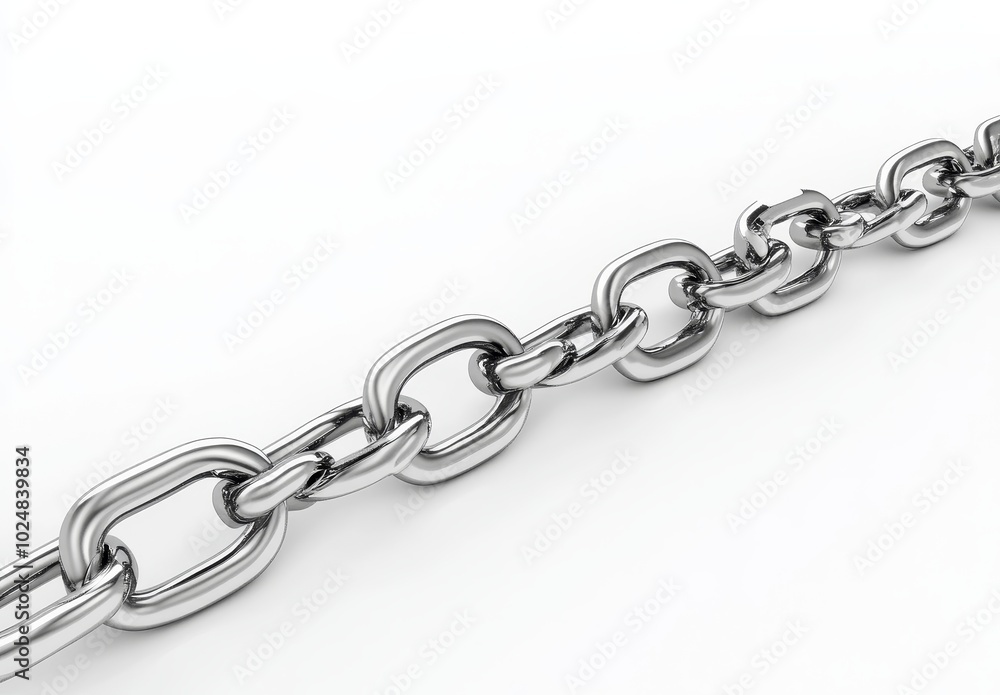 An isolated metal chain on a white background with a clipping path An isolated metal chain on a white background with a clipping path