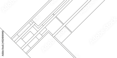 Geometric pattern of civil engineering design background, Design random lines black on white background with geometric pattern, Pattern of Simple geometric design vector background.
