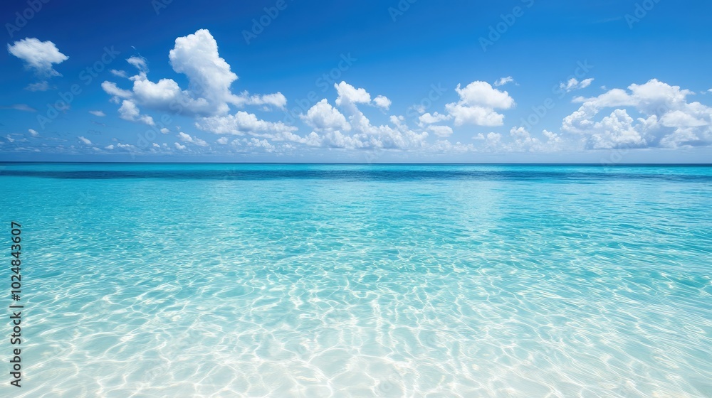 Crystal-clear European waters stretching out to the horizon, with open sky perfect for copy placement. No boats, no people Crystal-clear European waters stretching out to the horizon, with open sky perfect for copy placement. No boats, no people