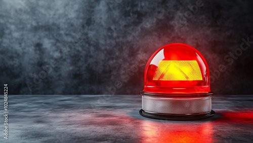 A flashing siren light emitting bright bursts, typically used for emergency situations or to grab attention in urgent scenarios. Ideal for highlighting alerts or danger.