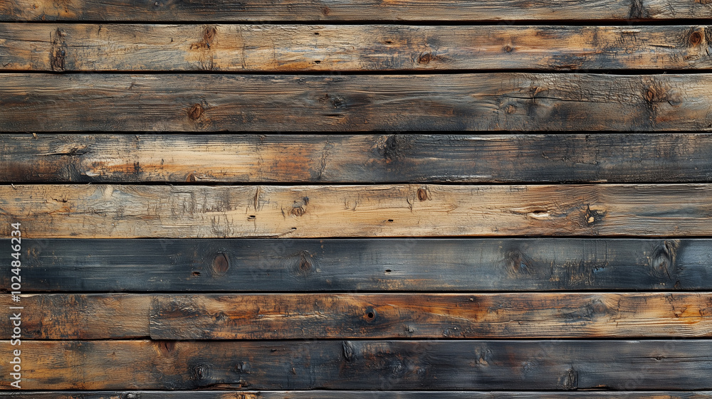 Fototapeta premium Old wooden tight planks background or texture. Wood seamless pattern. 