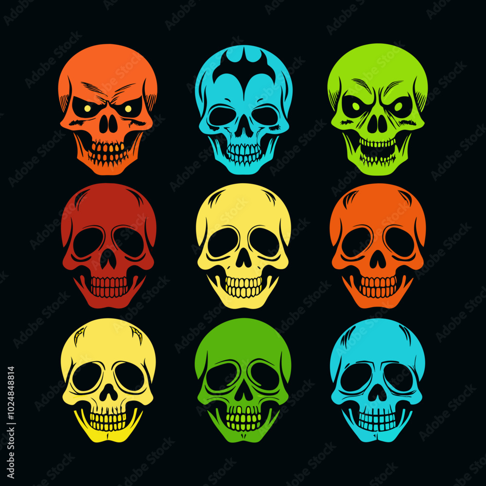 set of skeleton head set of skeleton head