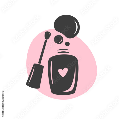 Nail polish. Nail studio logo. Minimalistic vector illustration for beauty salon