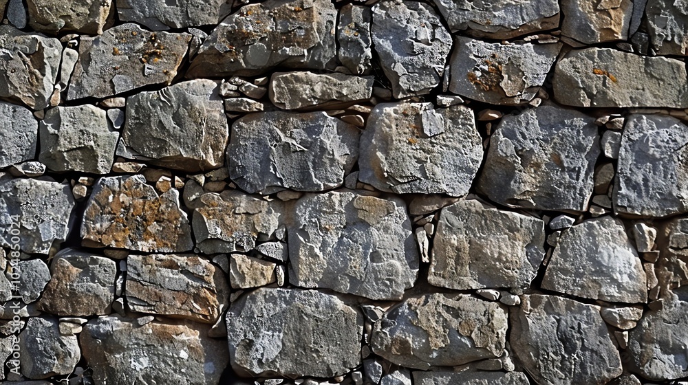 Close-up texture of a rustic stone wall with unevenly shaped stones. Close-up texture of a rustic stone wall with unevenly shaped stones.