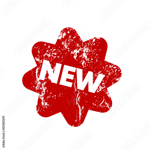 New, novelty - red rubber stamp in grunge effect