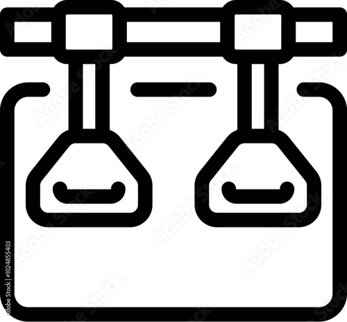 Simple vector icon representing a cable car for mountain transportation, emphasizing its role in tourism and travel