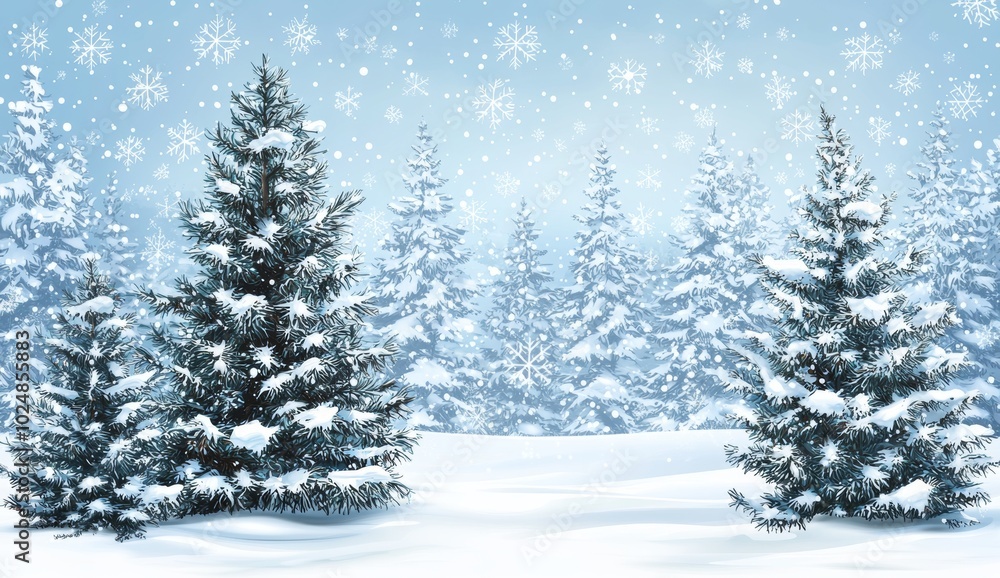 Idyllic winterwald, untouched nature, text free background Idyllic winterwald, untouched nature, text free background