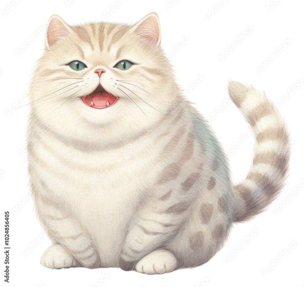 Obraz premium PNG Cat drawing mammal animal.