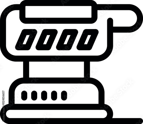 Simple black and white icon of an electric sander showing the power buttons