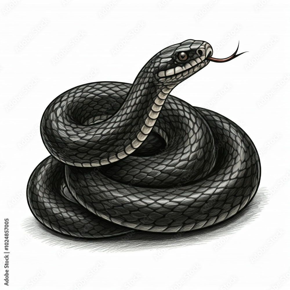 A sketch of a snake. A sketch of a snake.