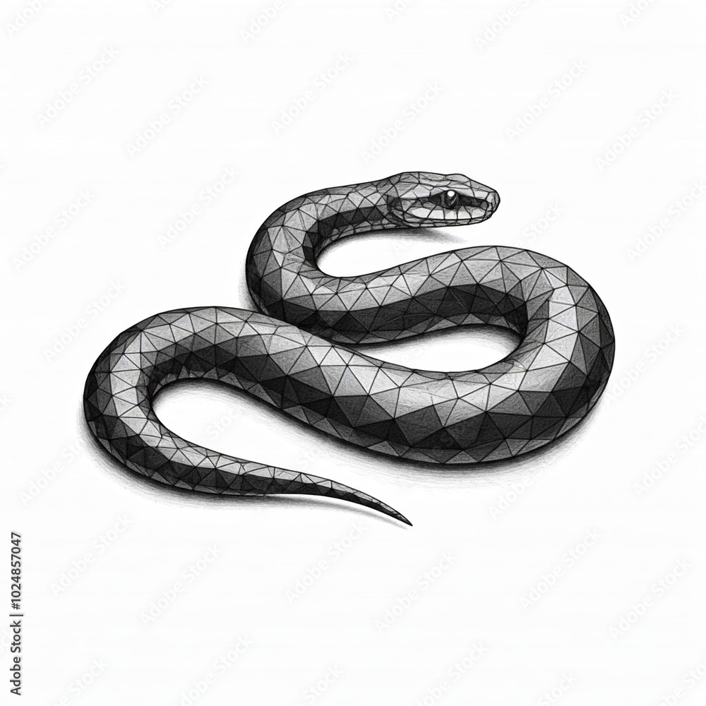 Obraz premium A sketch of a snake.