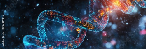 Wallpaper Mural Vibrant DNA Sequencing Display, intricate genetic codes illuminated, showcasing the beauty of molecular biology and genetic research Torontodigital.ca