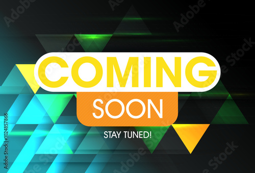 modern coming soon poster with stay tuned message