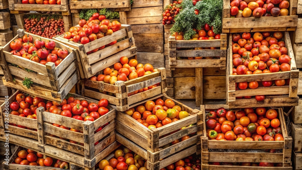 Rustic Pile of Wooden Fruit Boxes in Italy - Conceptual Photography Rustic Pile of Wooden Fruit Boxes in Italy - Conceptual Photography