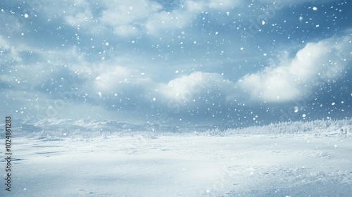 Wallpaper Mural Winter storm approaching a snow-covered landscape with large blank space in the sky for copy Torontodigital.ca