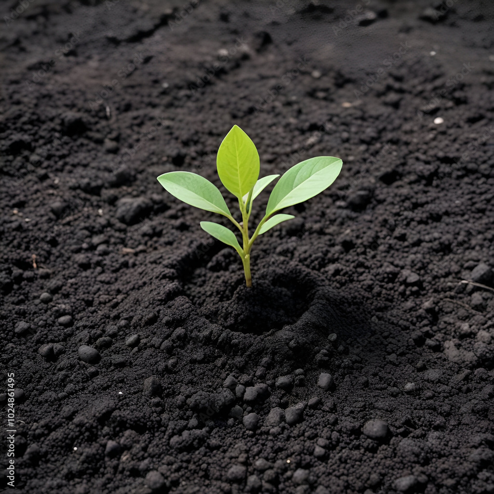 Naklejka premium plant in soil