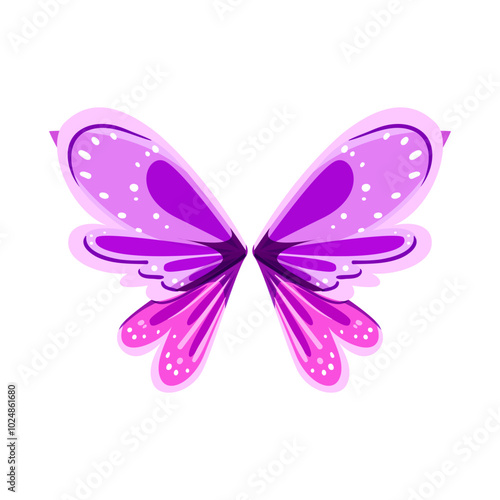 magical fairy wings cartoon. delicate fantasy, enchanted gossamer, translucent iridescent magical fairy wings sign. isolated symbol vector illustration