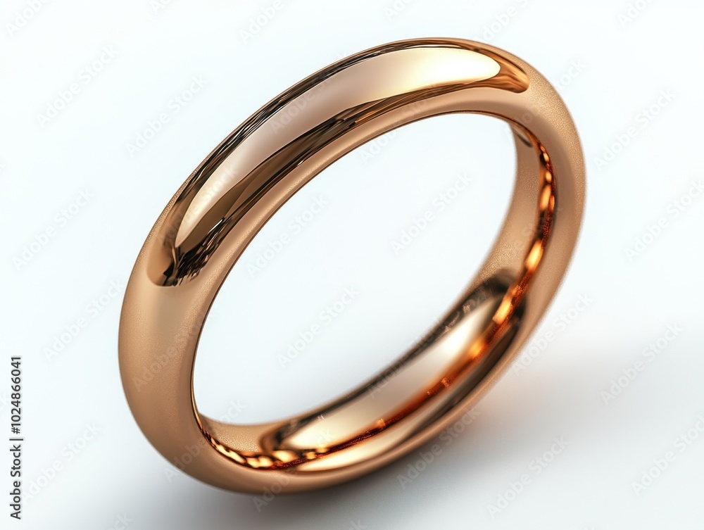 An isolated rose gold ring, symbolizing love and commitment, isolate on white background. An isolated rose gold ring, symbolizing love and commitment, isolate on white background.