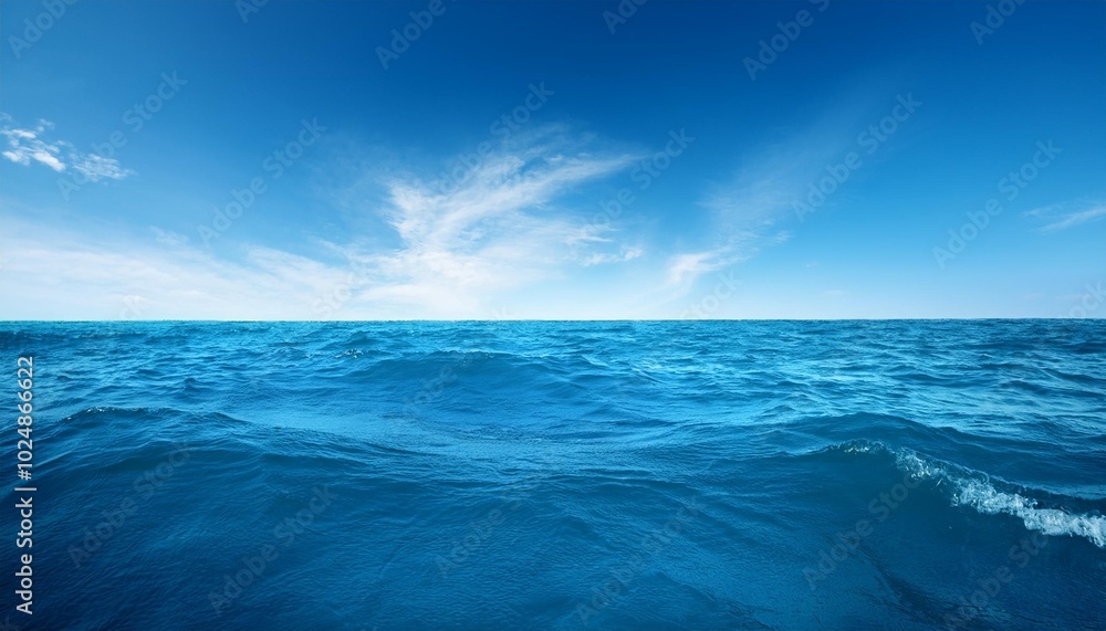 Fototapeta premium blue ocean under a blue sky