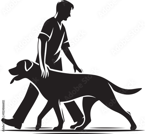 labrador retriever dog silhouette vector design, isolated on a white background.