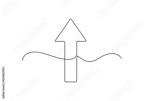 Arrow pointing right, continuous one line drawing vector. Single line Arrow pointing right, vector background. Arrow pointing right, icon. Continuous outline of a Arrow pointing right