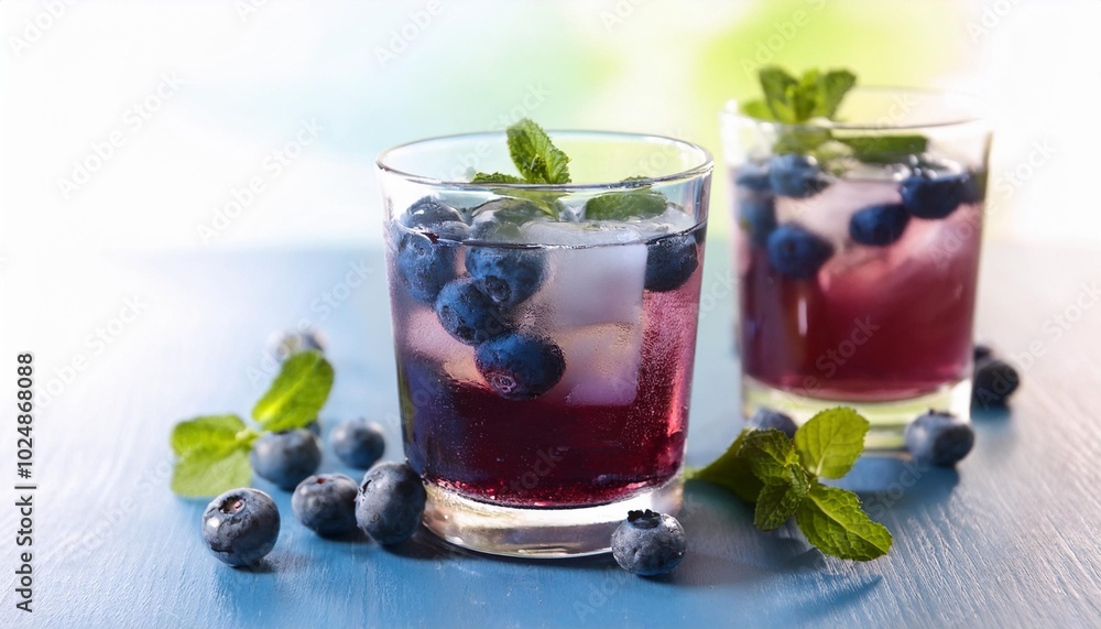 summer drink with blueberry fruit summer drink with blueberry fruit