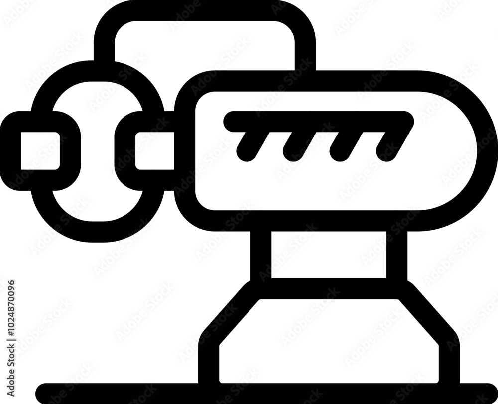 This icon represents an electric hand planer, a power tool used for smoothing wood surfaces This icon represents an electric hand planer, a power tool used for smoothing wood surfaces