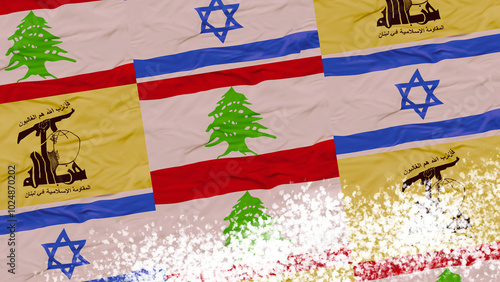 Graphic representation fabric hezbollah israel and lebanon