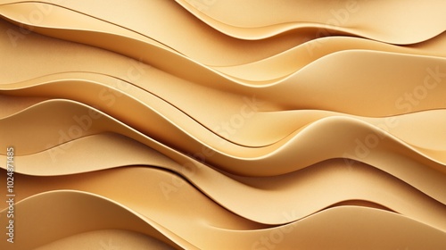 Wallpaper Mural Abstract background with smooth and flowing golden waves creating a layered texture, evoking a sense of luxury and elegance through fluid shapes and warm tones. Torontodigital.ca