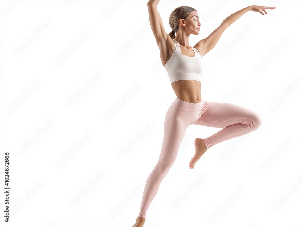 Fitness girl isolated on a white background Fitness girl isolated on a white background