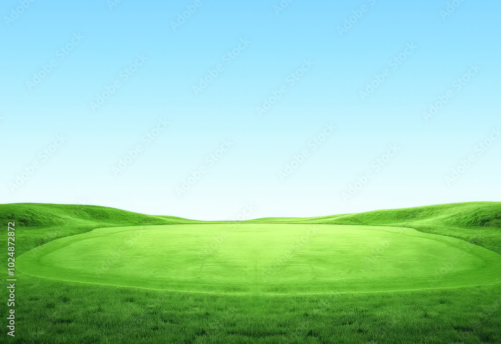 Fototapeta premium green grass against a blue sky minimalism