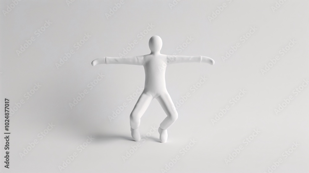 White Minimalist Figure on White Background White Minimalist Figure on White Background