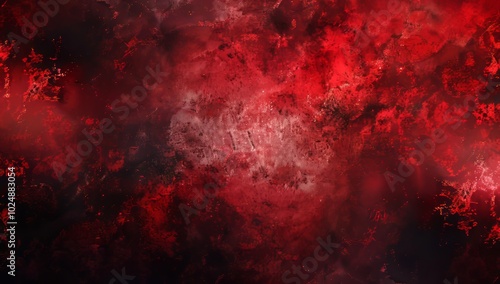 Abstract red and black background with dark gradient, smudged rough, grainy texture, dark gradient, smoky atmosphere, grunge background.
